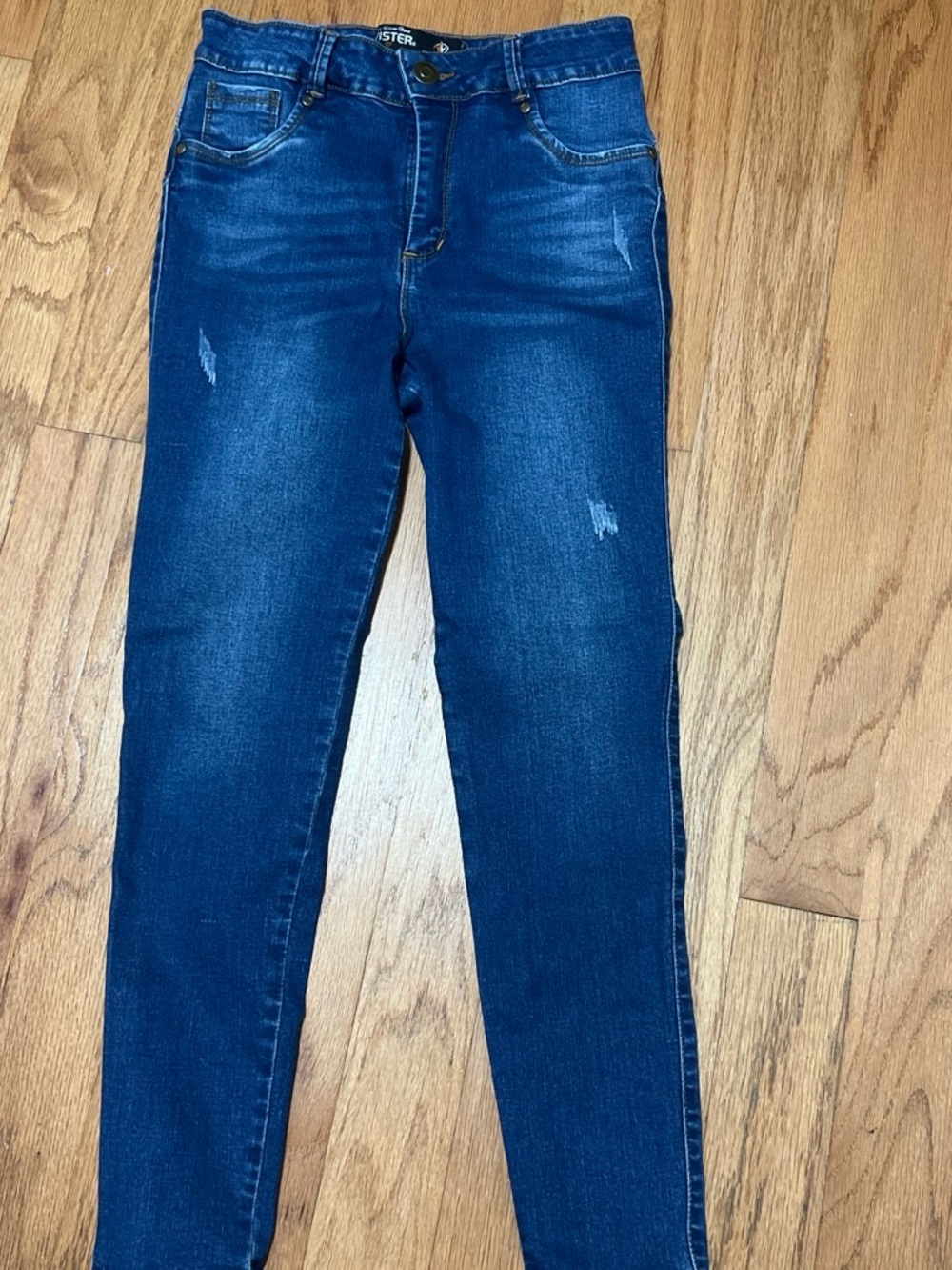 Twister Deep Blue Skinny Jeans - Subtle Distressed Detail